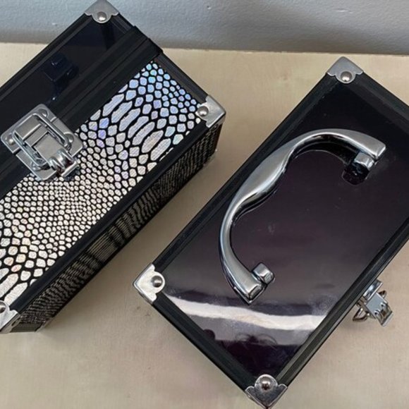 Tow Jewelry Travel Box Plastic and Metal Cases ,Handle and Metal Hasp Latch,Port - Picture 8 of 10